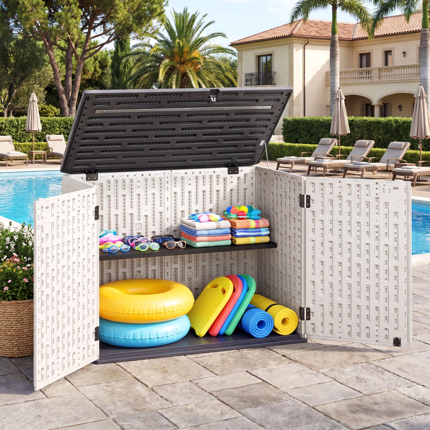 20 Cu.Ft Horizontal Resin Storage Shed With Adjustable Shelf, White Sheds & Outdoor Storage at Gallery Canada