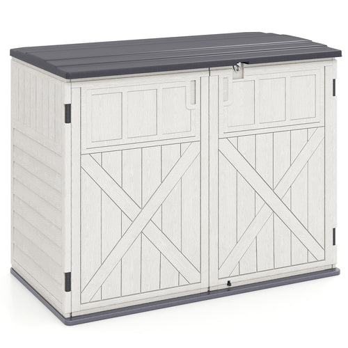 20 Cu.Ft Horizontal Resin Storage Shed With Adjustable Shelf, White