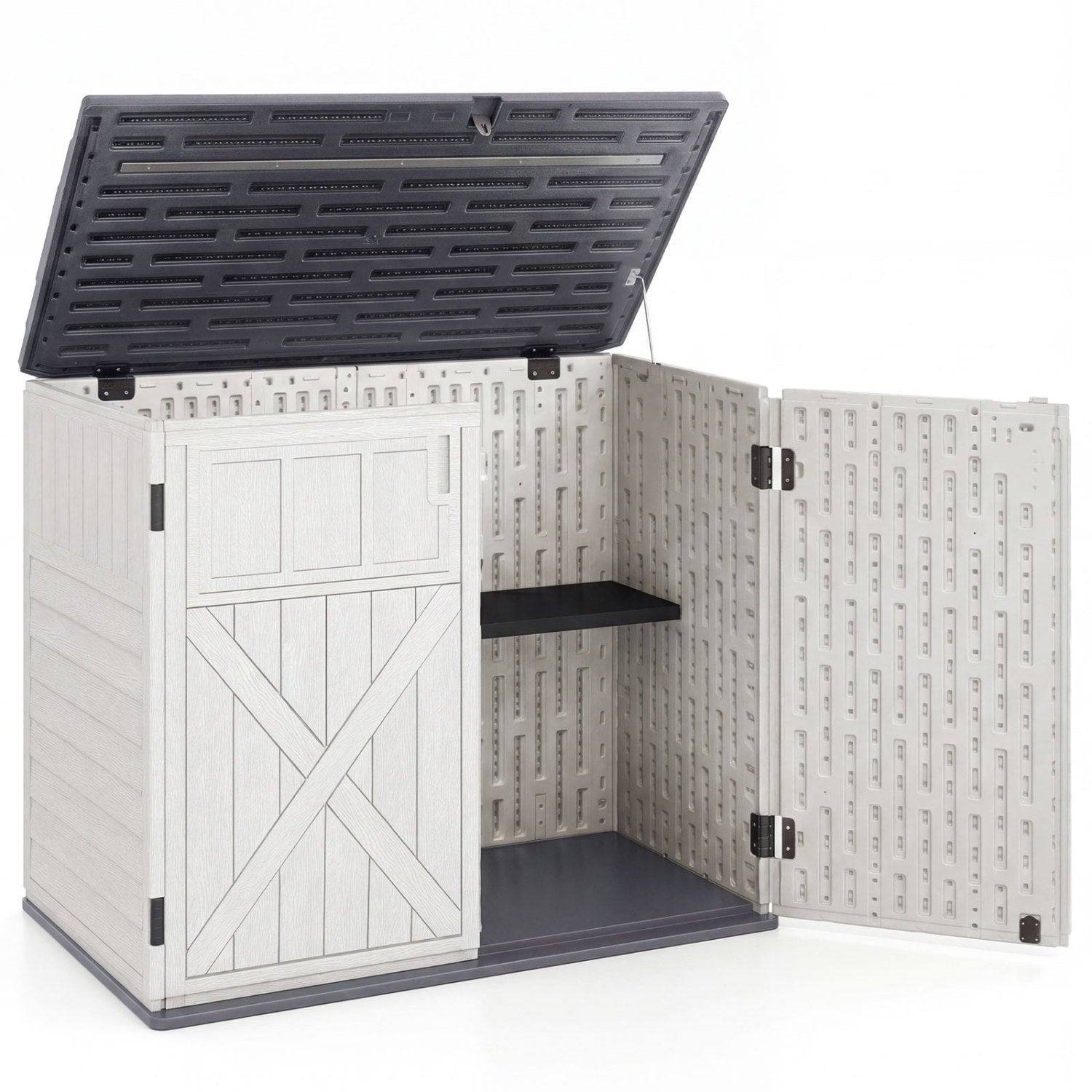 20 Cu.Ft Horizontal Resin Storage Shed With Adjustable Shelf, White Sheds & Outdoor Storage at Gallery Canada