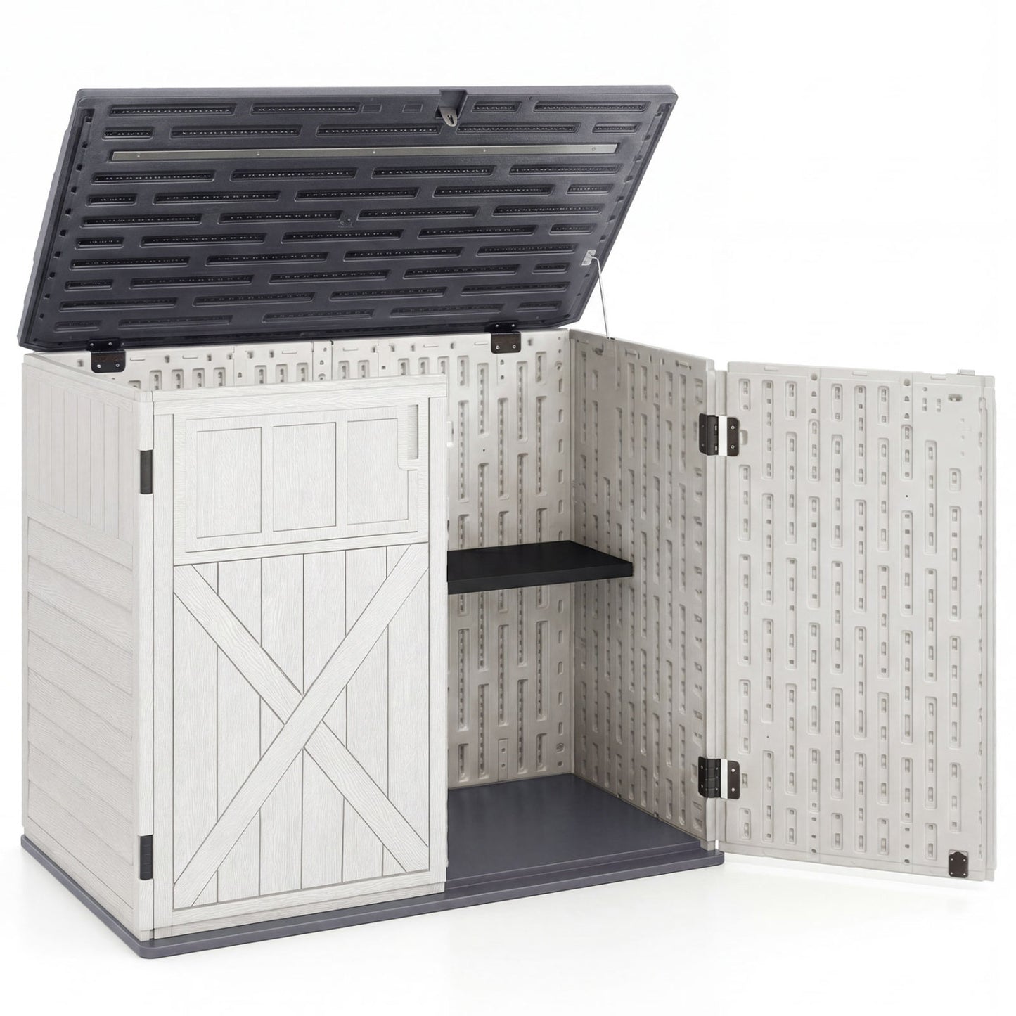 20 Cu.Ft Horizontal Resin Storage Shed With Adjustable Shelf, White Sheds & Outdoor Storage at Gallery Canada