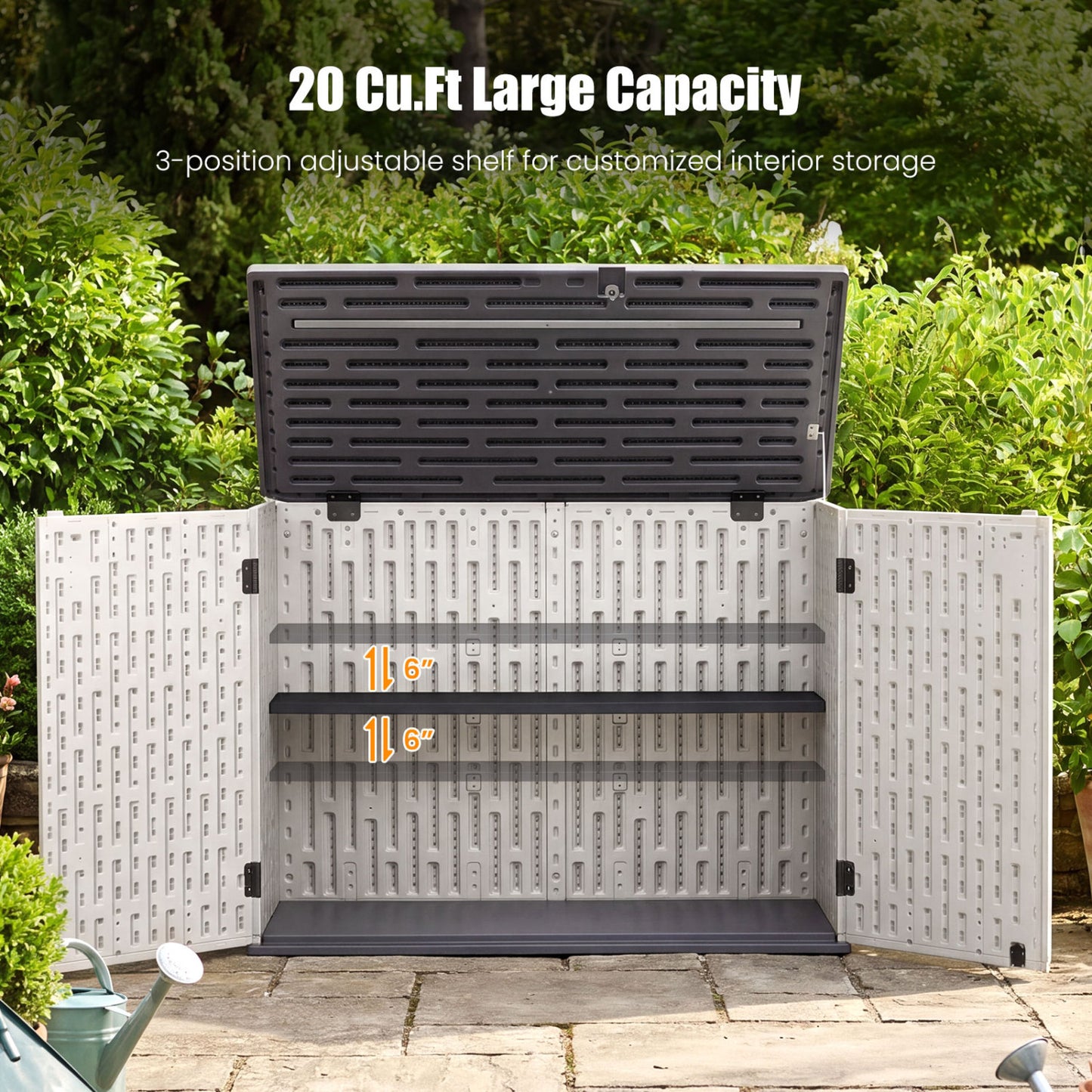20 Cu.Ft Horizontal Resin Storage Shed With Adjustable Shelf, White Sheds & Outdoor Storage at Gallery Canada