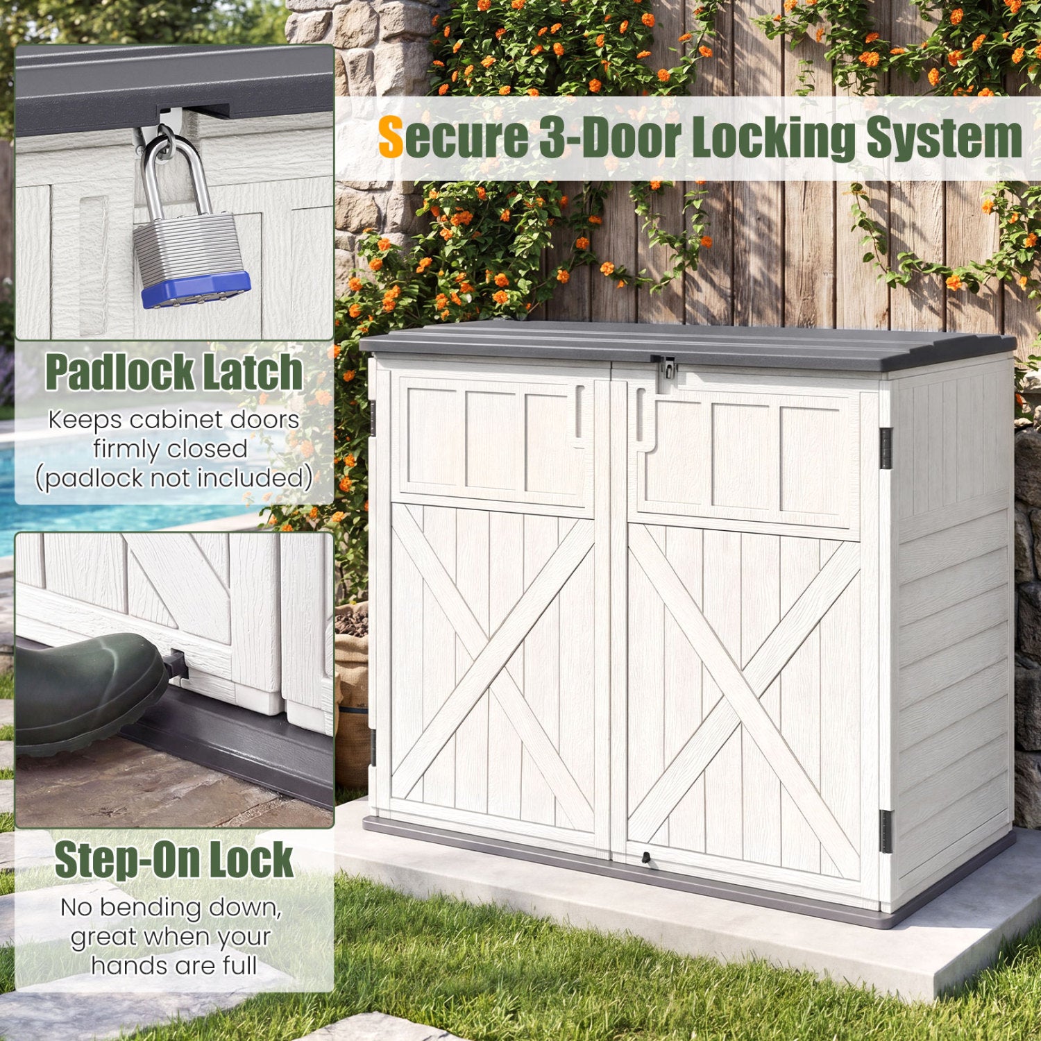 20 Cu.Ft Horizontal Resin Storage Shed With Adjustable Shelf, White Sheds & Outdoor Storage at Gallery Canada