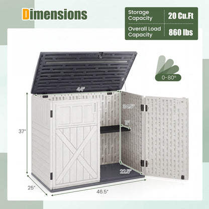 20 Cu.Ft Horizontal Resin Storage Shed With Adjustable Shelf, White Sheds & Outdoor Storage at Gallery Canada