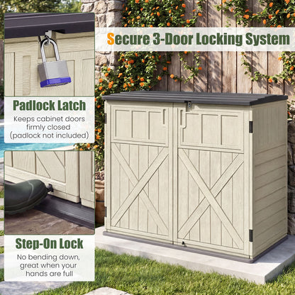 20 Cu.Ft Horizontal Resin Storage Shed, Beige