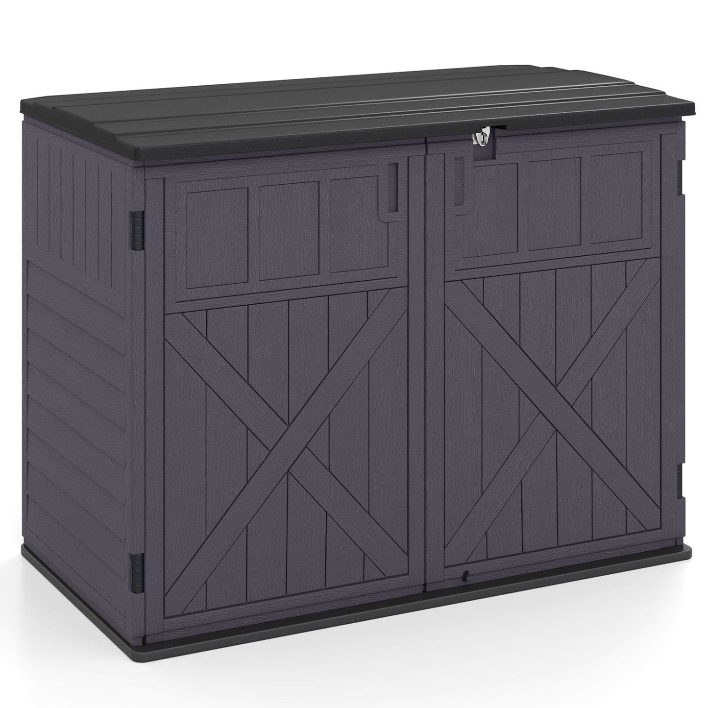 20 Cu.Ft Horizontal Resin Storage Shed with Adjustable Shelf, Brown