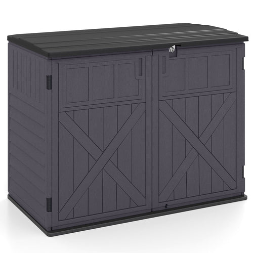 20 Cu.Ft Horizontal Resin Storage Shed with Adjustable Shelf, Brown