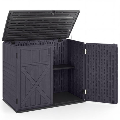 20 Cu.Ft Horizontal Resin Storage Shed with Adjustable Shelf, Brown