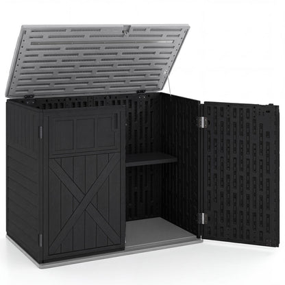 20 Cu.Ft Horizontal Resin Shed, Adjustable Shelf, Black