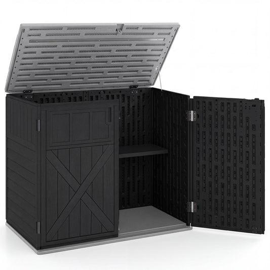 20 Cu.Ft Horizontal Resin Shed, Adjustable Shelf, Black Sheds & Outdoor Storage Black at Gallery Canada