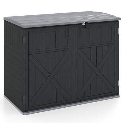 20 Cu.Ft Horizontal Resin Shed, Adjustable Shelf, Black