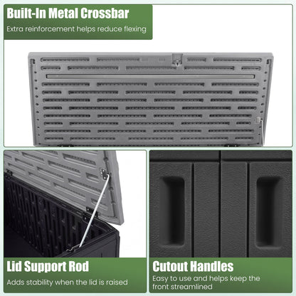 20 Cu.Ft Horizontal Resin Shed, Adjustable Shelf, Black
