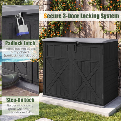 20 Cu.Ft Horizontal Resin Shed, Adjustable Shelf, Black