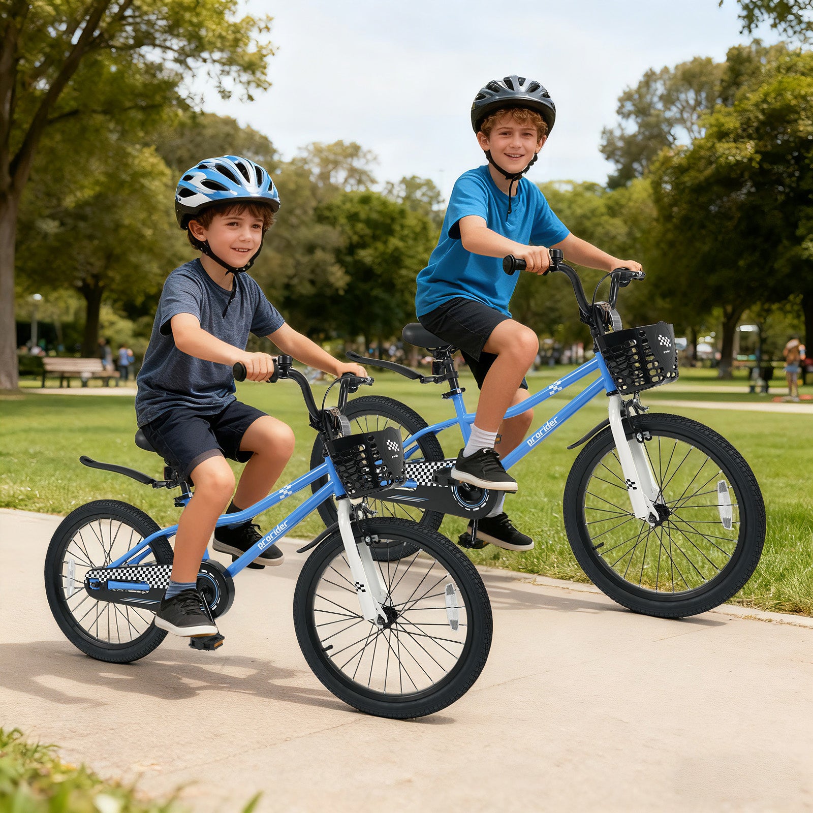 20 Inch Kids Bike Adjustable with Kickstand and Storage Basket for Aged 8+ Years, Navy Kids Bike at Gallery Canada