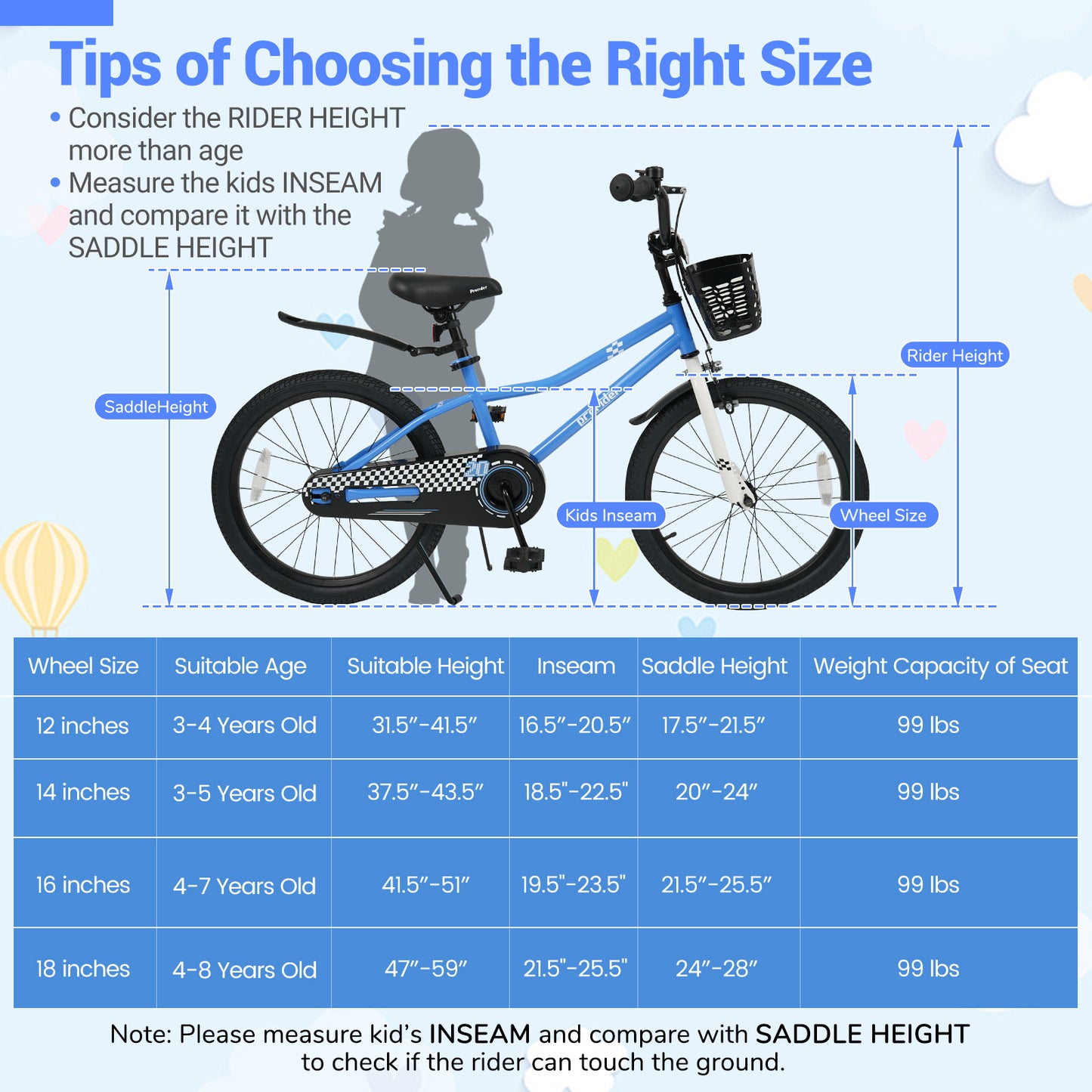 20 Inch Kids Bike Adjustable with Kickstand and Storage Basket for Aged 8+ Years, Navy Kids Bike at Gallery Canada