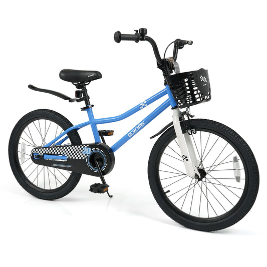 20 Inch Kids Bike Adjustable with Kickstand and Storage Basket for Aged 8+ Years, Navy Kids Bike Navy at Gallery Canada