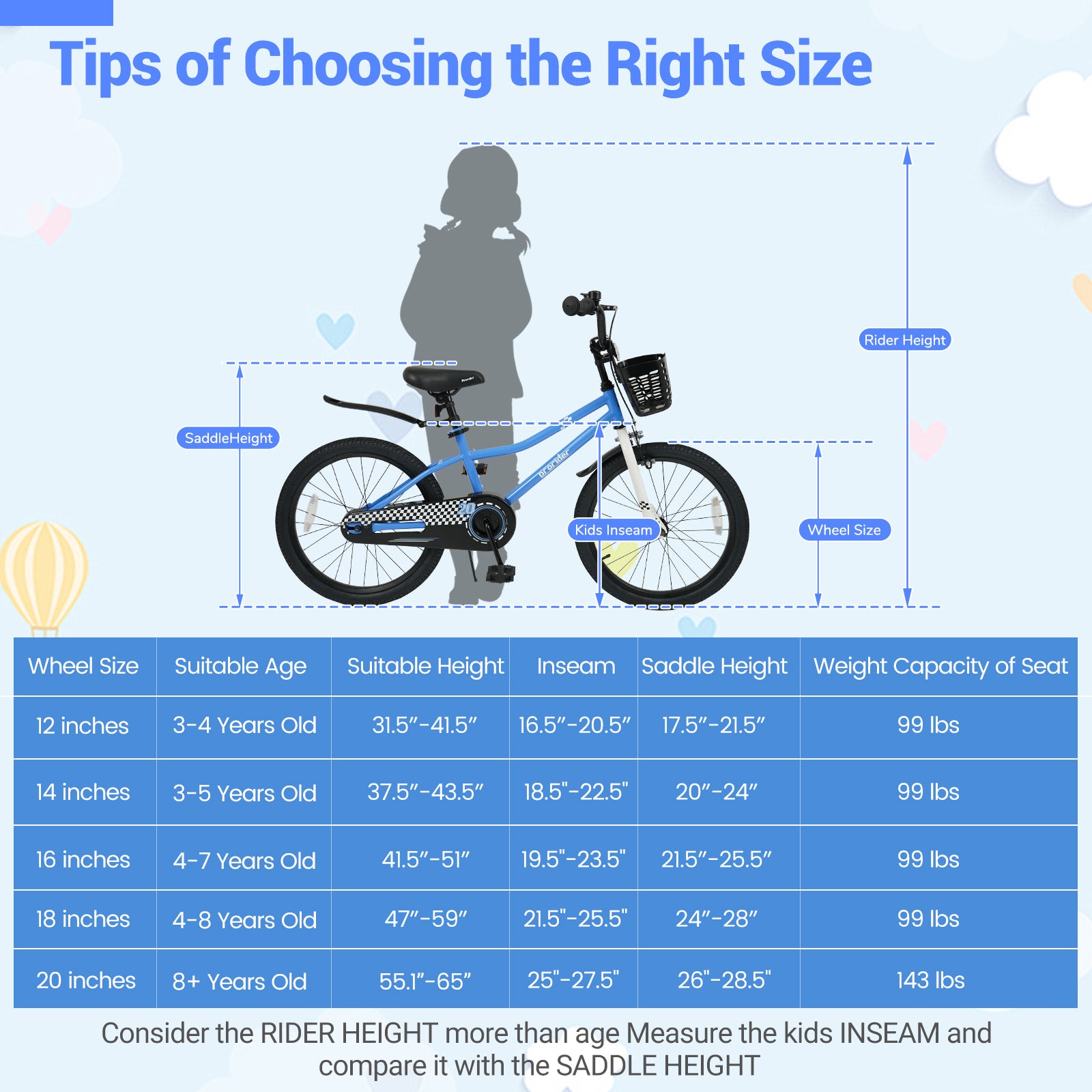 20 Inch Kids Bike Adjustable with Kickstand and Storage Basket for Aged 8+ Years, Navy Kids Bike at Gallery Canada
