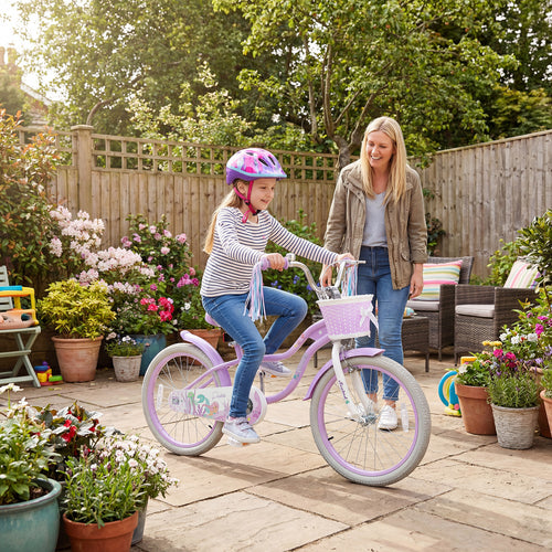 20 Inch Kids Bike, Adjustable, Princess Of The Sea Theme, Purple