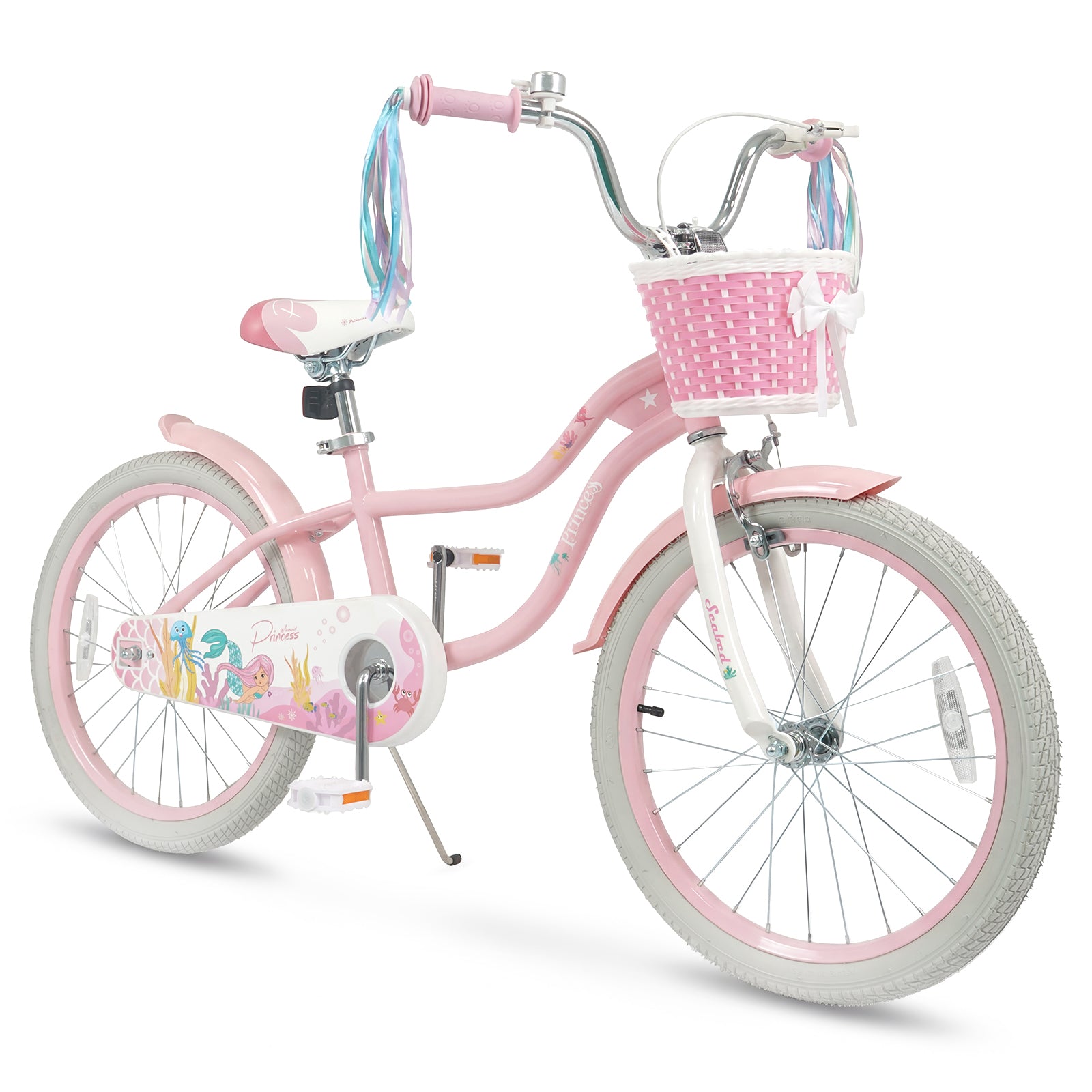 20 Inch Kids Bike, Adjustable, Princess Of The Sea Theme, Pink Kids Bike Pink at Gallery Canada
