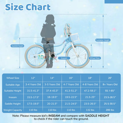 20 Inch Kids Bike, Adjustable, Princess Of The Sea Theme, Blue Kids Bike at Gallery Canada