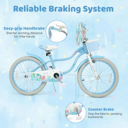 20 Inch Kids Bike, Adjustable, Princess Of The Sea Theme, Blue Kids Bike at Gallery Canada