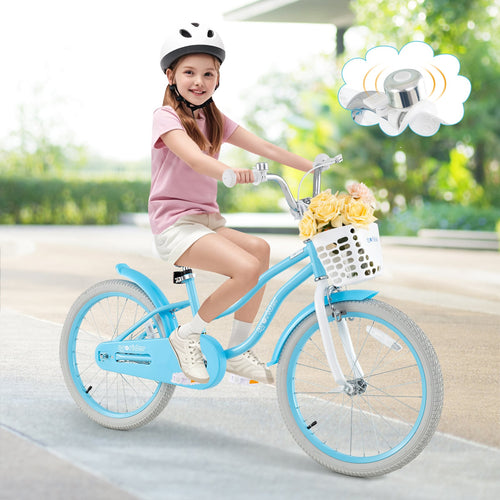 20 Inch Kids Bike, Dual Brakes, Adjustable Seat, Blue