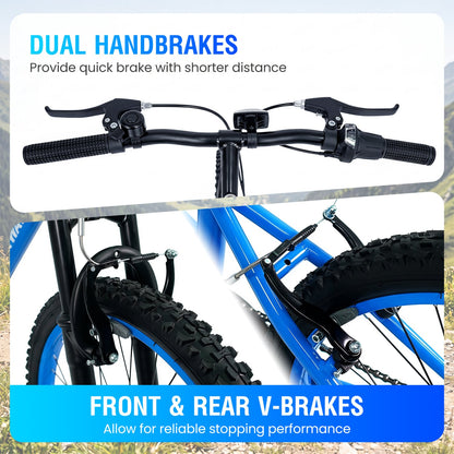 20 Inch Kids Mountain Bike, 7 Speed, Suspension Fork, Blue Kids Bike at Gallery Canada