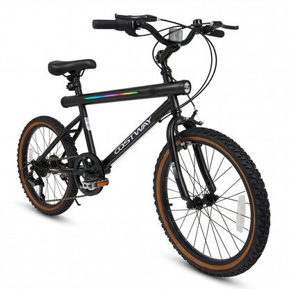 20 Inch LED Cycling Bike With Speakers, Ambient Lights, Black Kids Bike at Gallery Canada