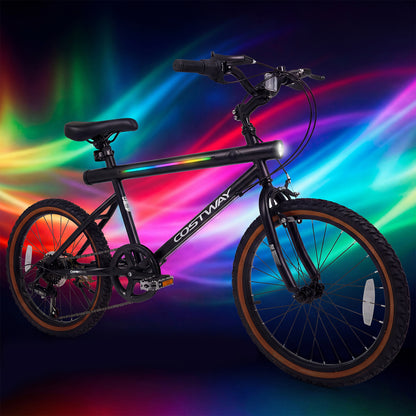 20 Inch LED Cycling Bike With Speakers, Ambient Lights, Black Kids Bike at Gallery Canada