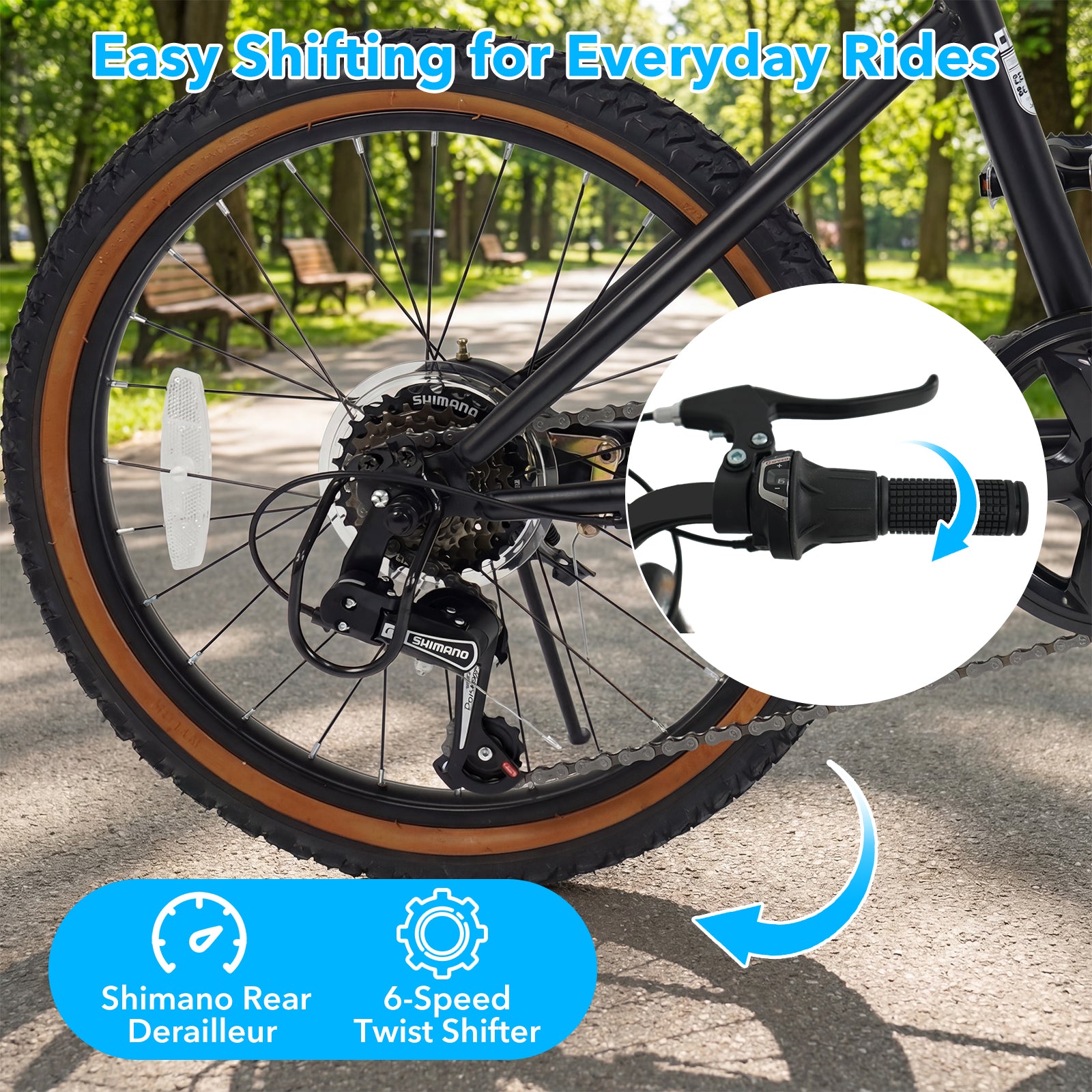 20 Inch LED Cycling Bike With Speakers, Ambient Lights, Black Kids Bike at Gallery Canada