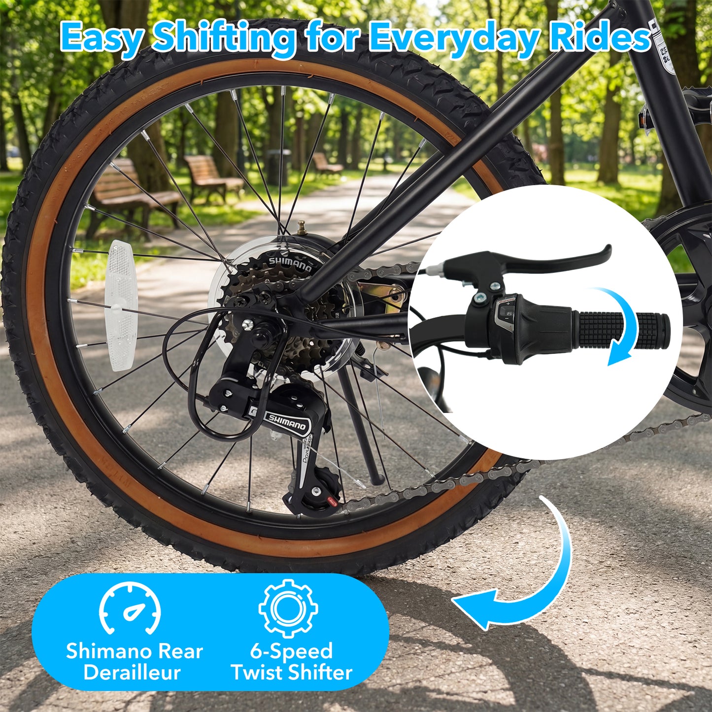 20 Inch LED Cycling Bike With Speakers, Ambient Lights, Black Kids Bike at Gallery Canada