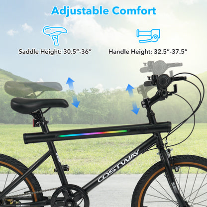 20 Inch LED Cycling Bike With Speakers, Ambient Lights, Black Kids Bike at Gallery Canada