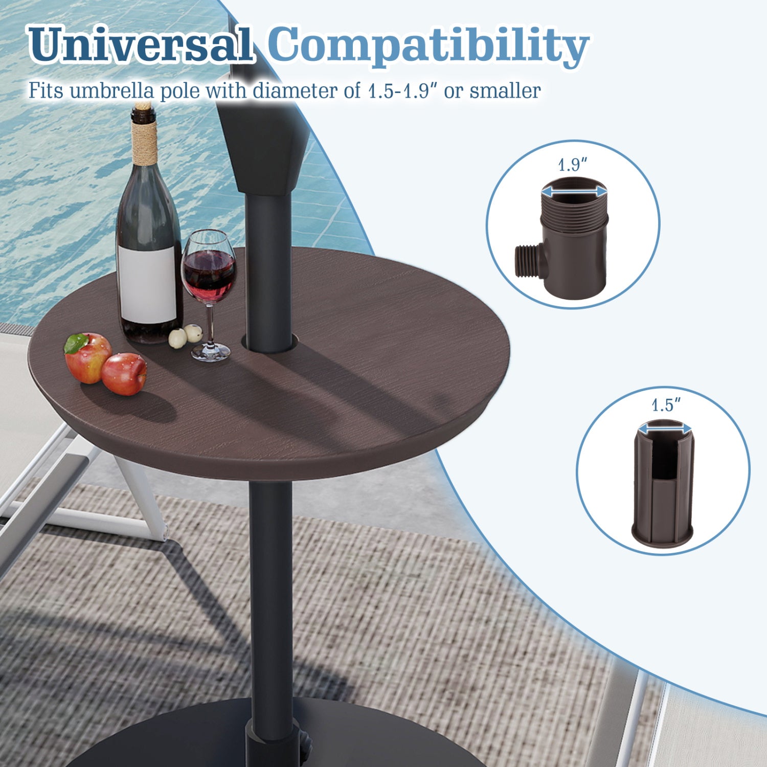20 Inch Adjustable Outdoor Umbrella Table, 2 Sizes Patio Umbrella Pole Outdoor Umbrella Bases at Gallery Canada