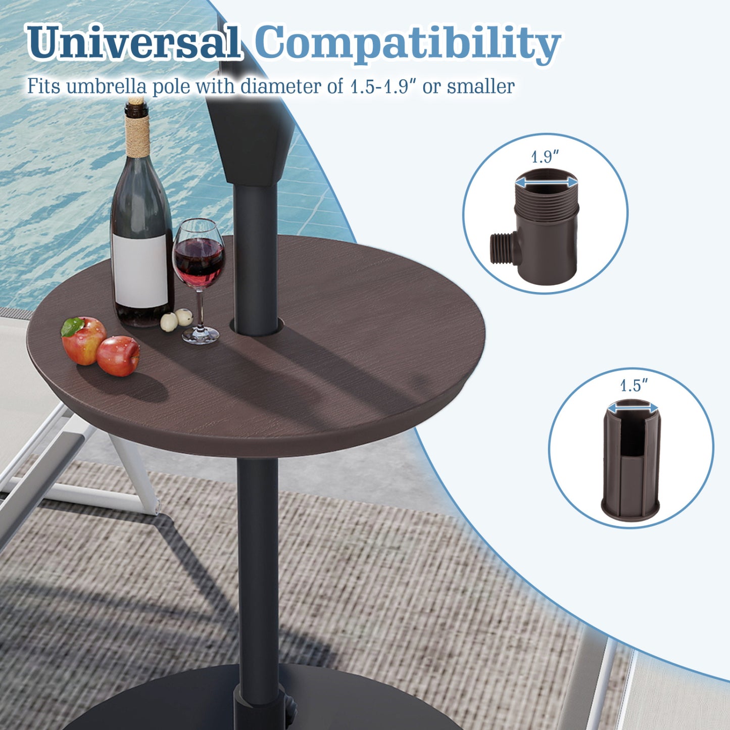 20 Inch Adjustable Outdoor Umbrella Table, 2 Sizes Patio Umbrella Pole Outdoor Umbrella Bases at Gallery Canada