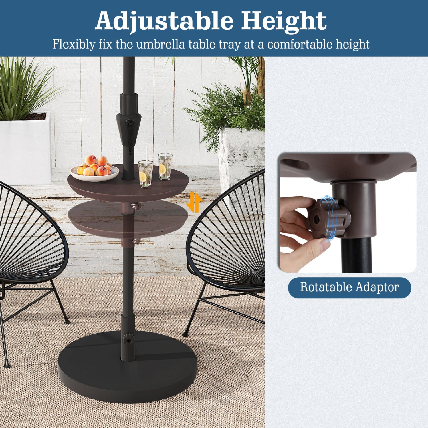 20 Inch Adjustable Outdoor Umbrella Table, 2 Sizes Patio Umbrella Pole Outdoor Umbrella Bases at Gallery Canada