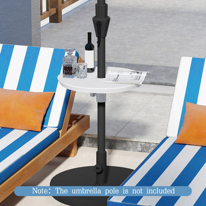 20 Inch Outdoor Adjustable Umbrella Table, White Outdoor Umbrella Bases at Gallery Canada