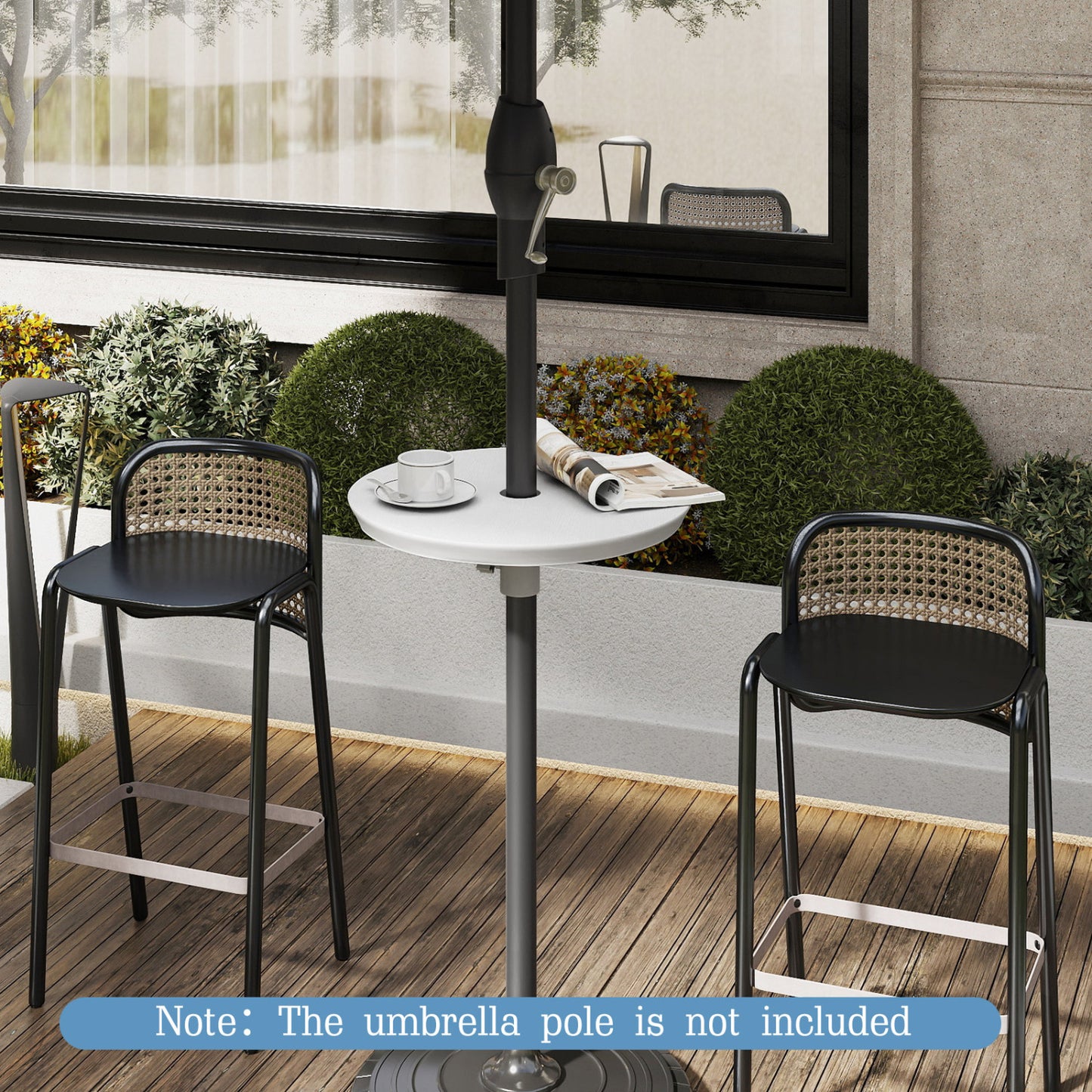 20 Inch Outdoor Adjustable Umbrella Table, White Outdoor Umbrella Bases at Gallery Canada