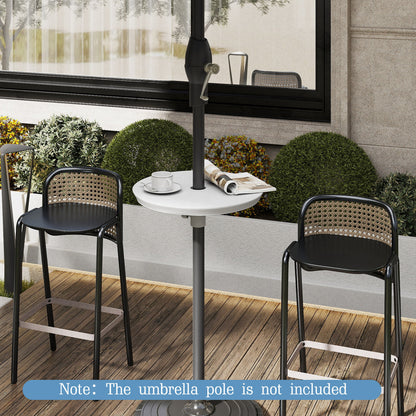 20 Inch Outdoor Adjustable Umbrella Table, White Outdoor Umbrella Bases at Gallery Canada