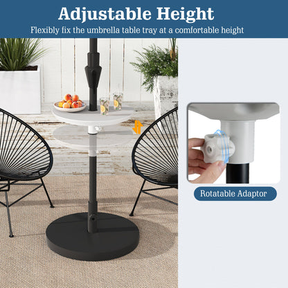 20 Inch Outdoor Adjustable Umbrella Table, White Outdoor Umbrella Bases at Gallery Canada