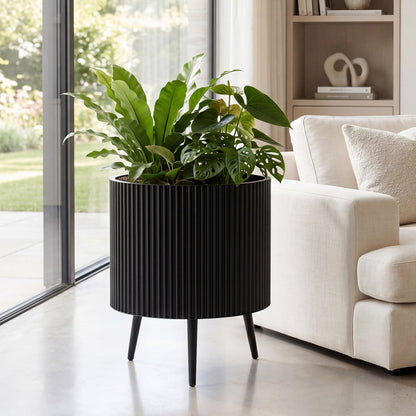 20 Inch Plant Pot With Stand, Tapered Legs