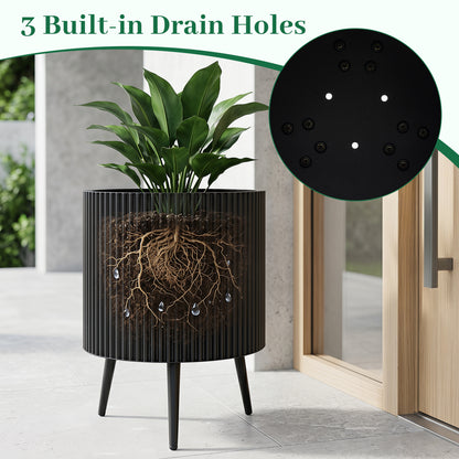 20 Inch Plant Pot With Stand, Tapered Legs
