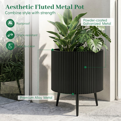 20 Inch Plant Pot With Stand, Tapered Legs