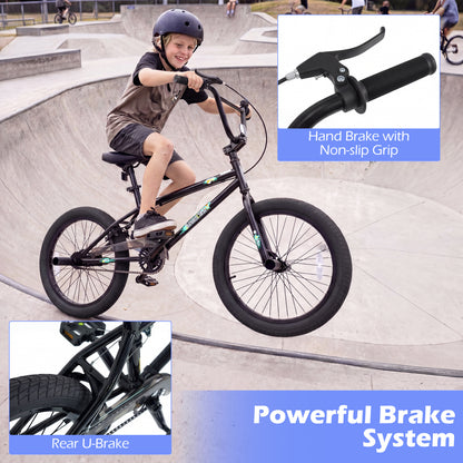 20 Inch Trick Bicycle with 360 Degree Steering and Adjustable Seat for Kids and Teens, Black Kids Bike at Gallery Canada