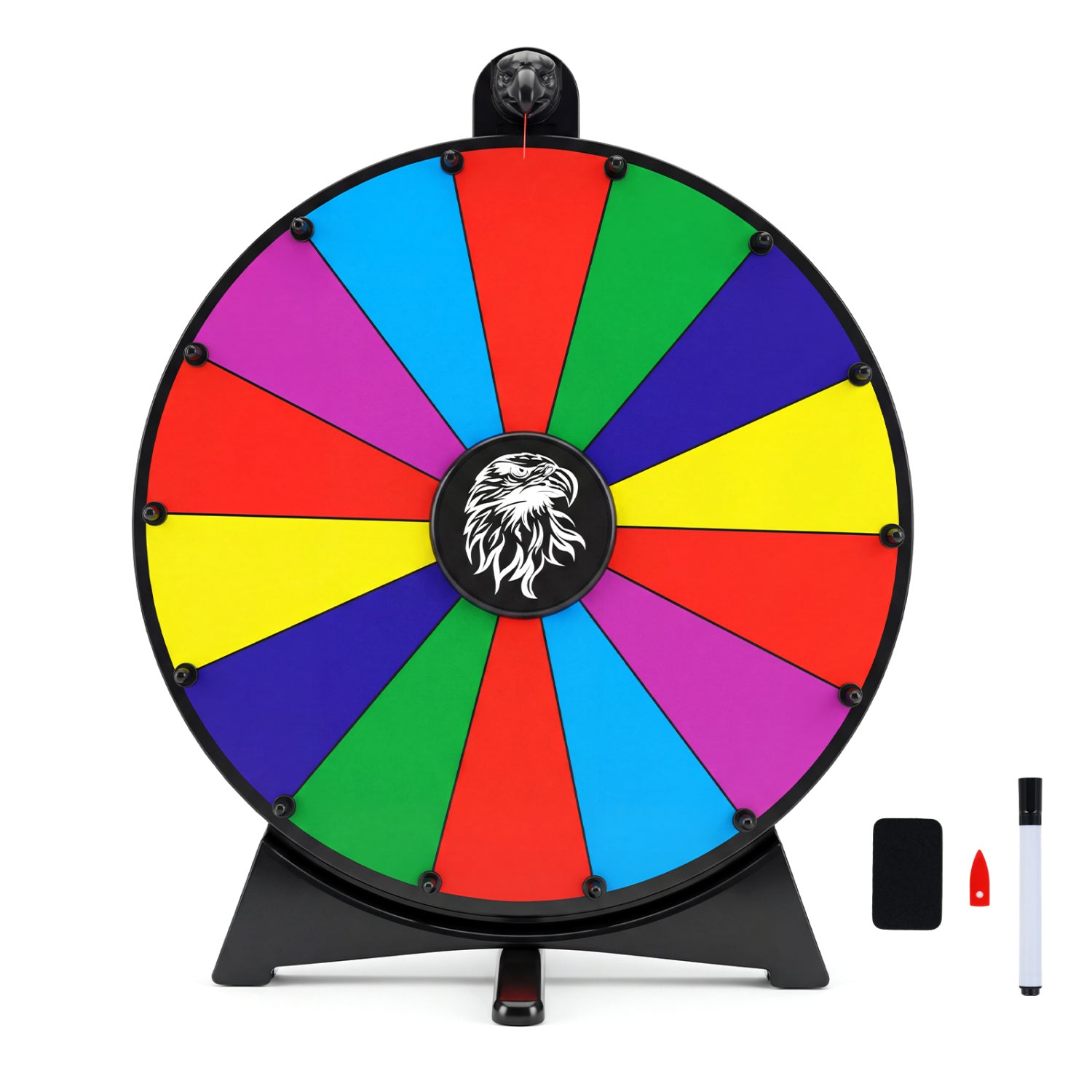 20 Inches 14 Slots Spin Wheel, Blackboard Marker, Multicolor Game Room at Gallery Canada