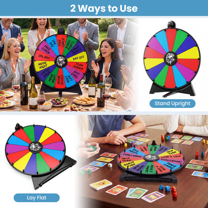 20 Inches 14 Slots Spin Wheel, Blackboard Marker, Multicolor Game Room at Gallery Canada