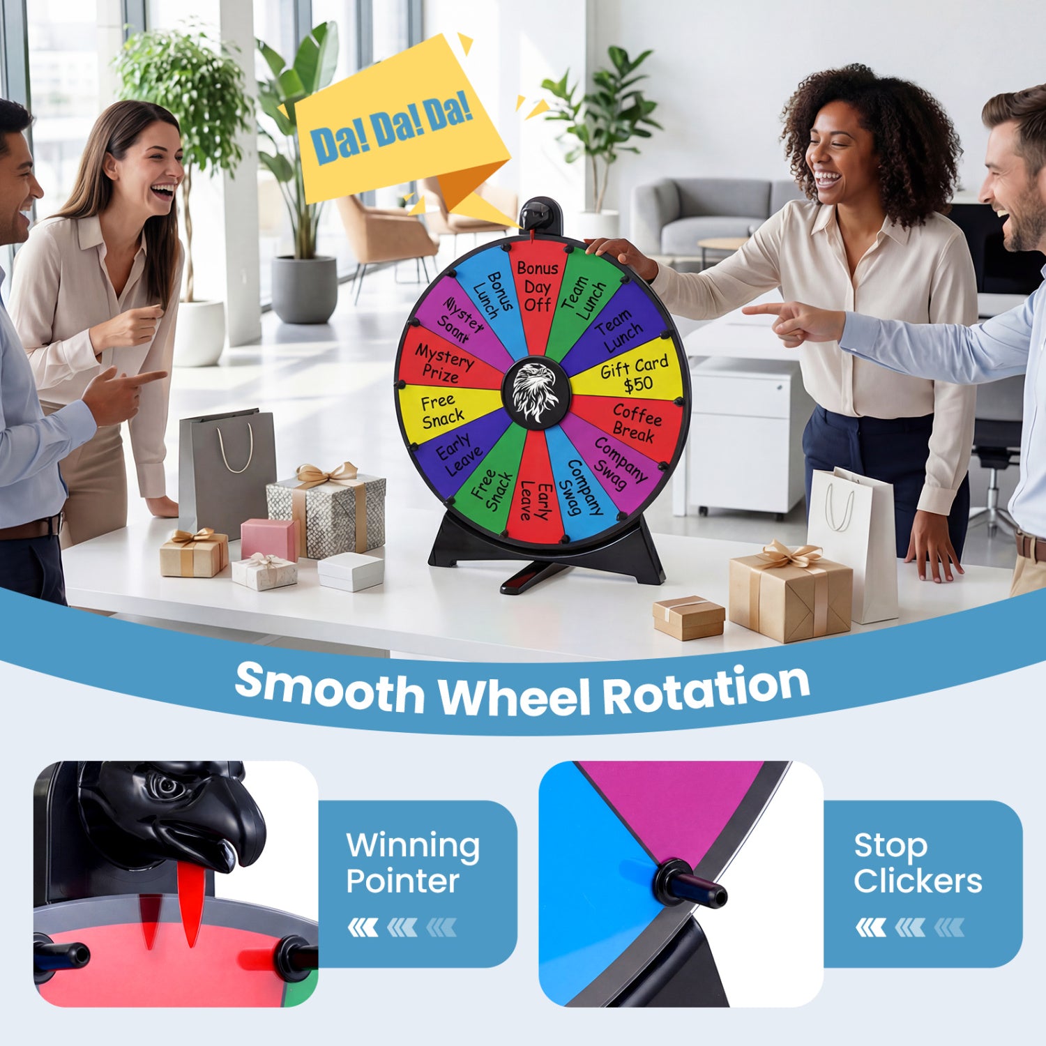20 Inches 14 Slots Spin Wheel, Blackboard Marker, Multicolor Game Room at Gallery Canada