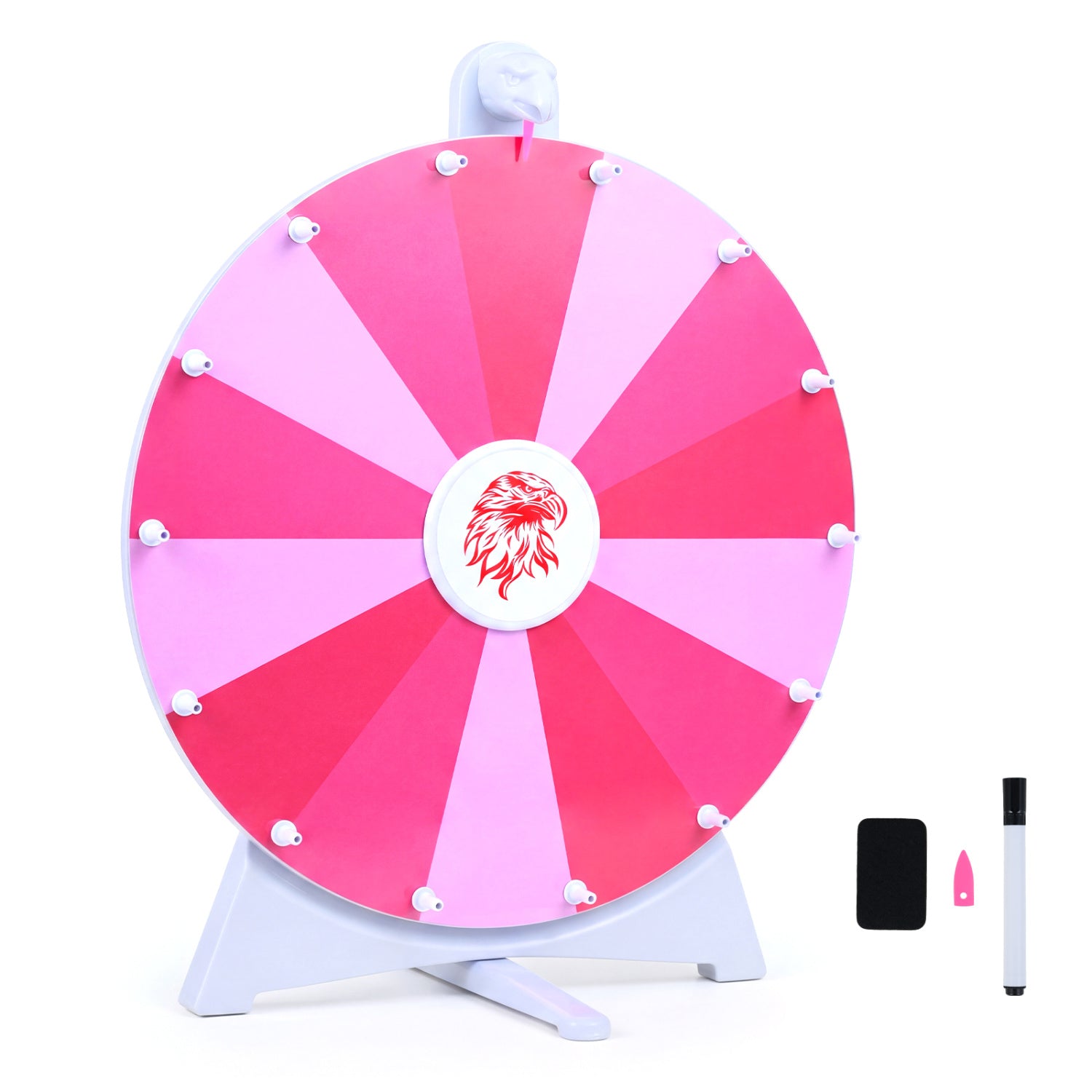 20 Inches 14 Slots Spin Wheel, Blackboard Marker, Pink Game Room Pink at Gallery Canada