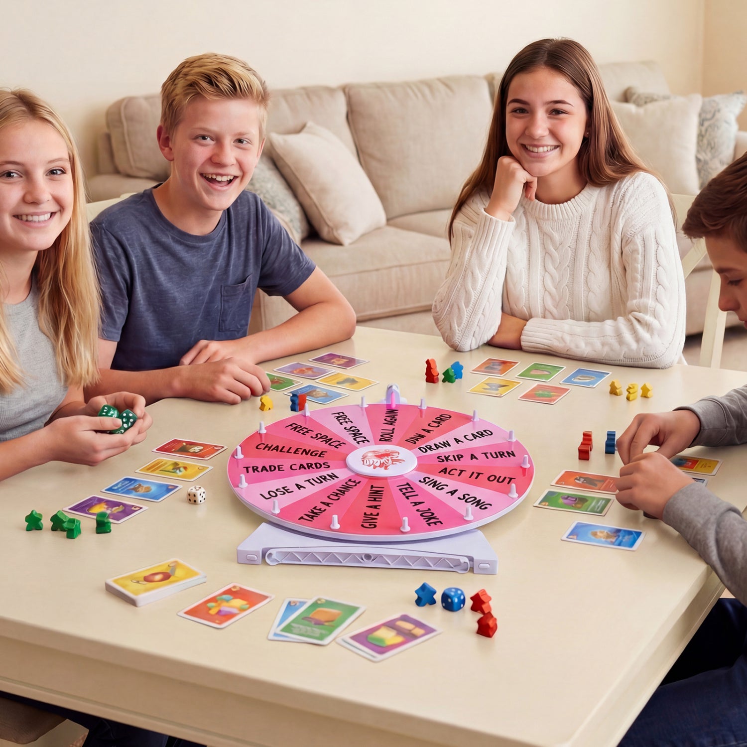 20 Inches 14 Slots Spin Wheel, Blackboard Marker, Pink Game Room at Gallery Canada