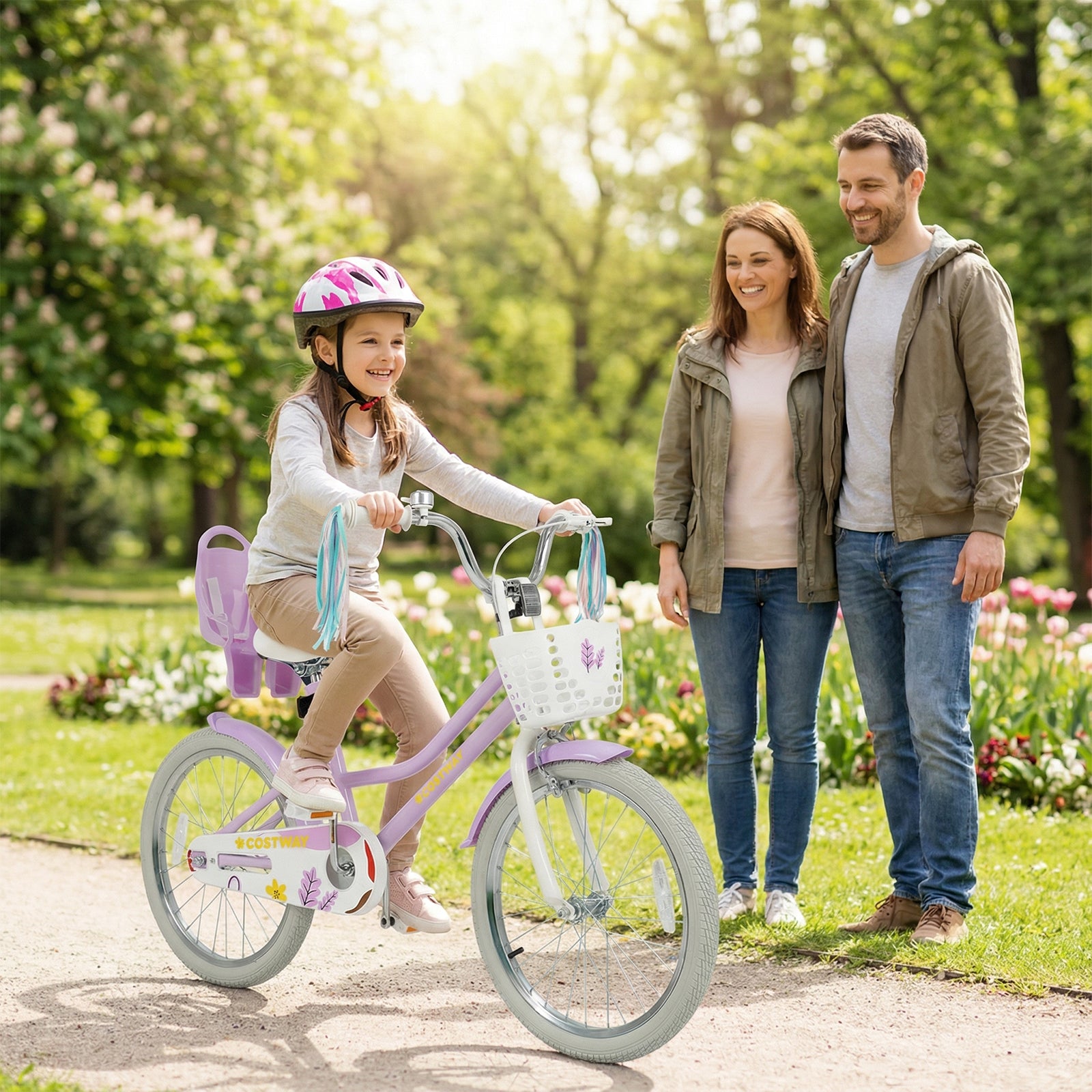 20 Inch Girls Bike Kids Bicycle with Doll Seat and Streamers for 8+ Years Old, Purple Kids Bike at Gallery Canada