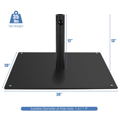 20 Inches Patio Umbrella Base, 4 Adjustable Footpads, Black Outdoor Umbrella Bases at Gallery Canada