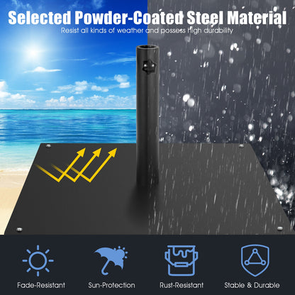 20 Inches Patio Umbrella Base, 4 Adjustable Footpads, Black Outdoor Umbrella Bases at Gallery Canada
